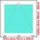 Plastov okna S SOFT rka 95 a 100cm x vka 40-60cm
